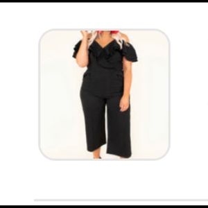 Main Strip off the shoulder jumpsuit in Black